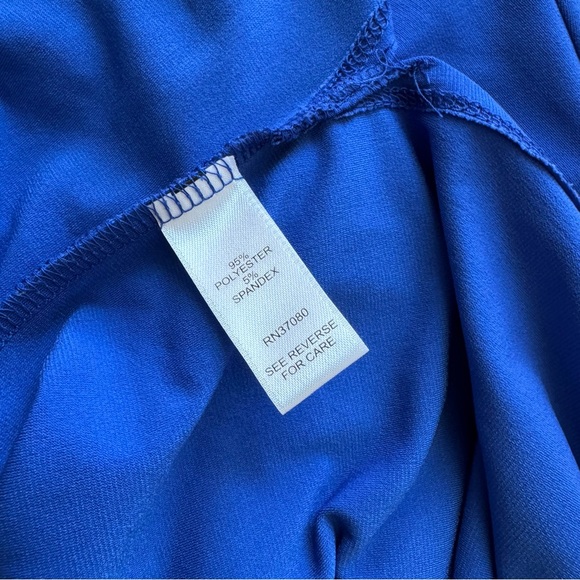 Cato Women’s 18/20W Royal Blue Tunic Top Side Slit Short Sleeve Casual Boss Lady - Picture 7 of 8